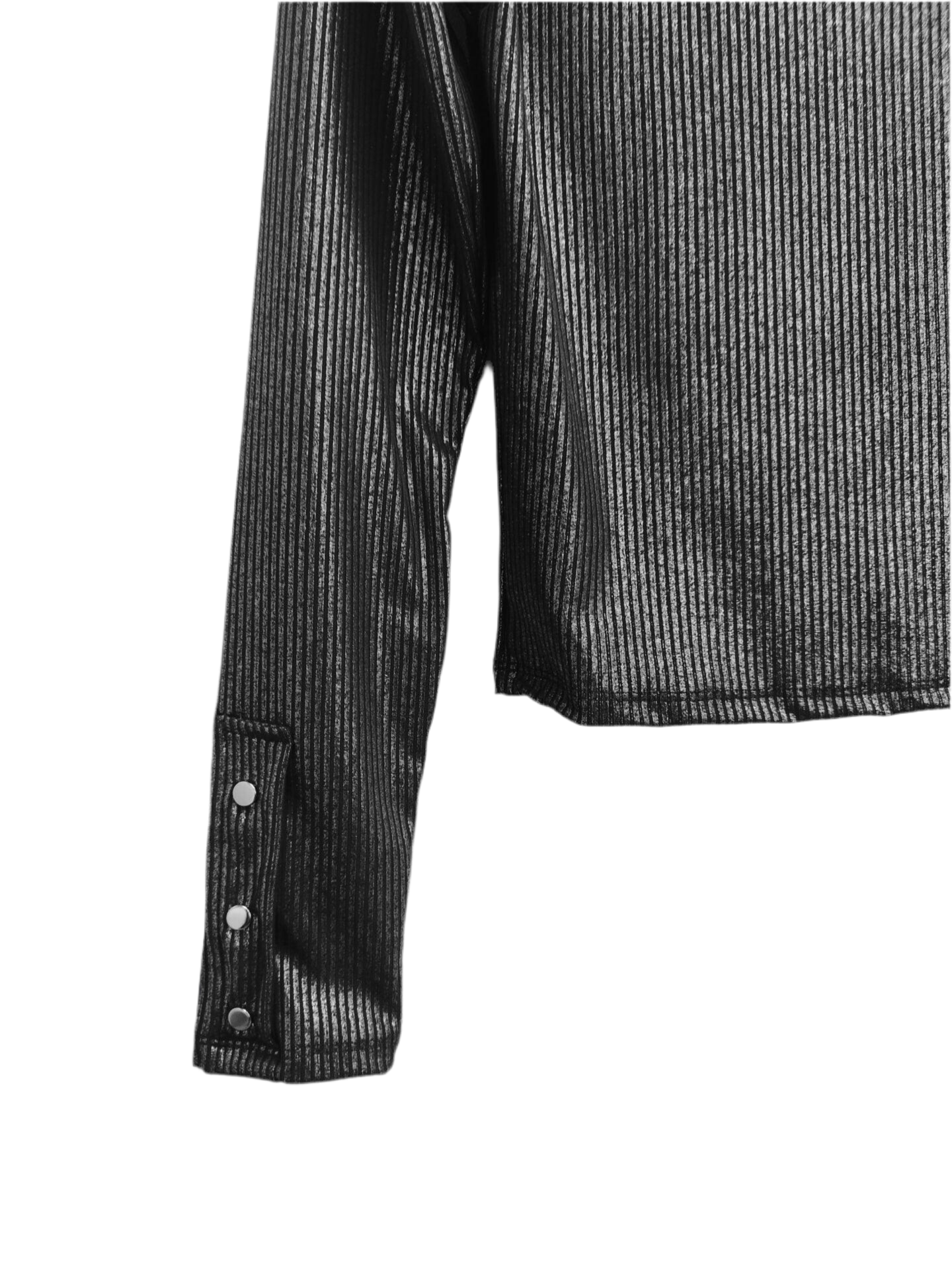 Polera Gris Metálica Brillante con Broches | Eugenia - MQM