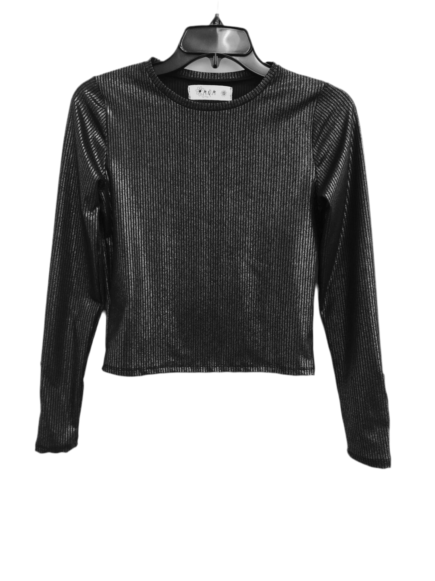 Polera Gris Metálica Brillante con Broches | Eugenia - MQM