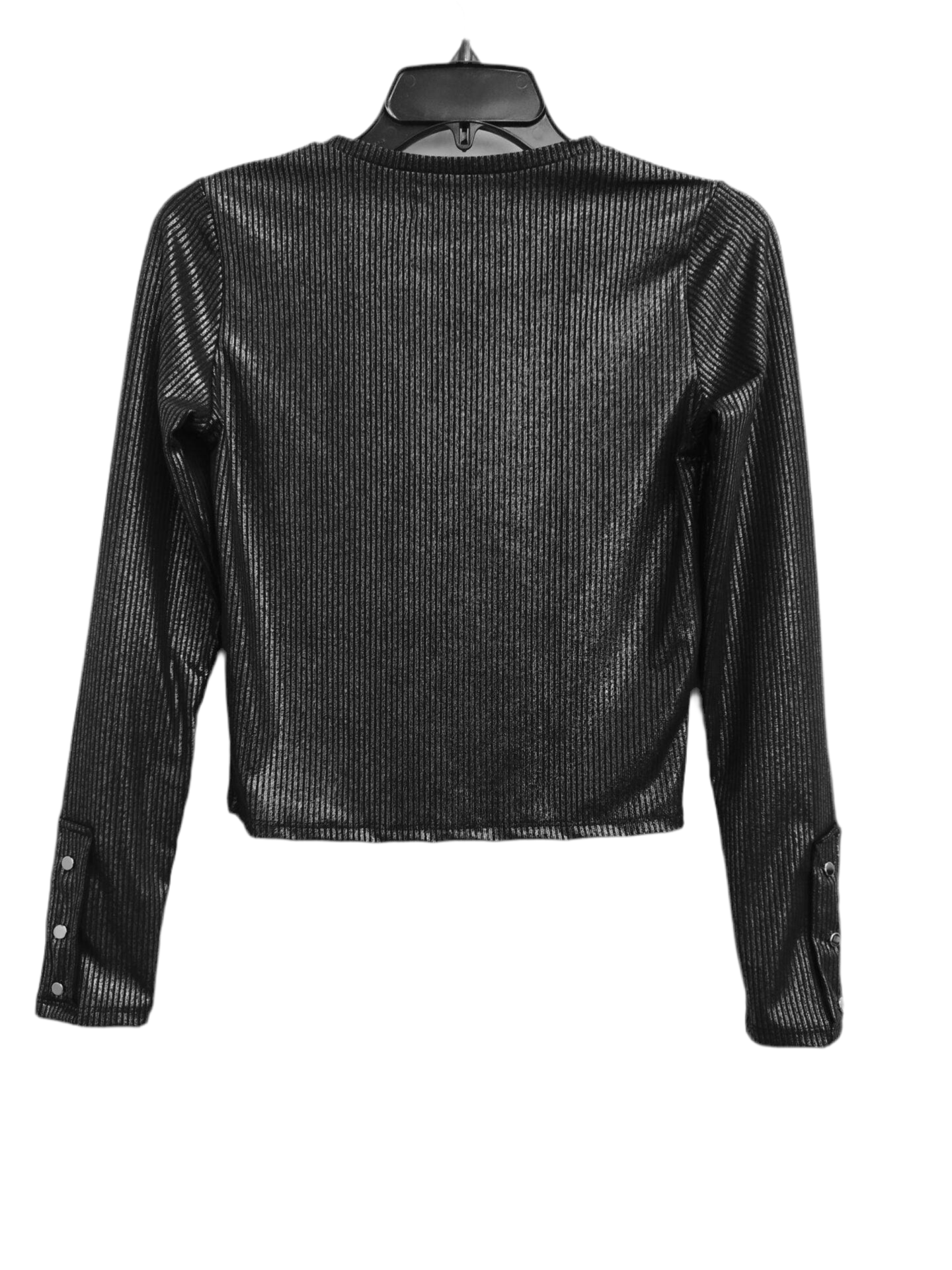 Polera Gris Metálica Brillante con Broches | Eugenia - MQM