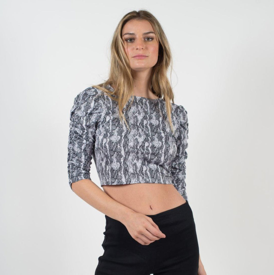 Crop Estampado Encaje S/Espalda - MQM