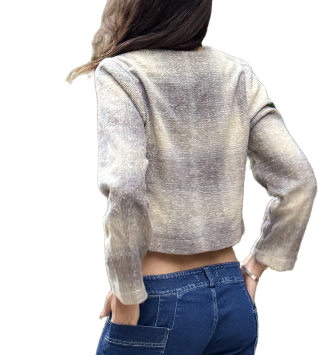 Chaqueta Cuadrillé Gris con Lazos | MQM