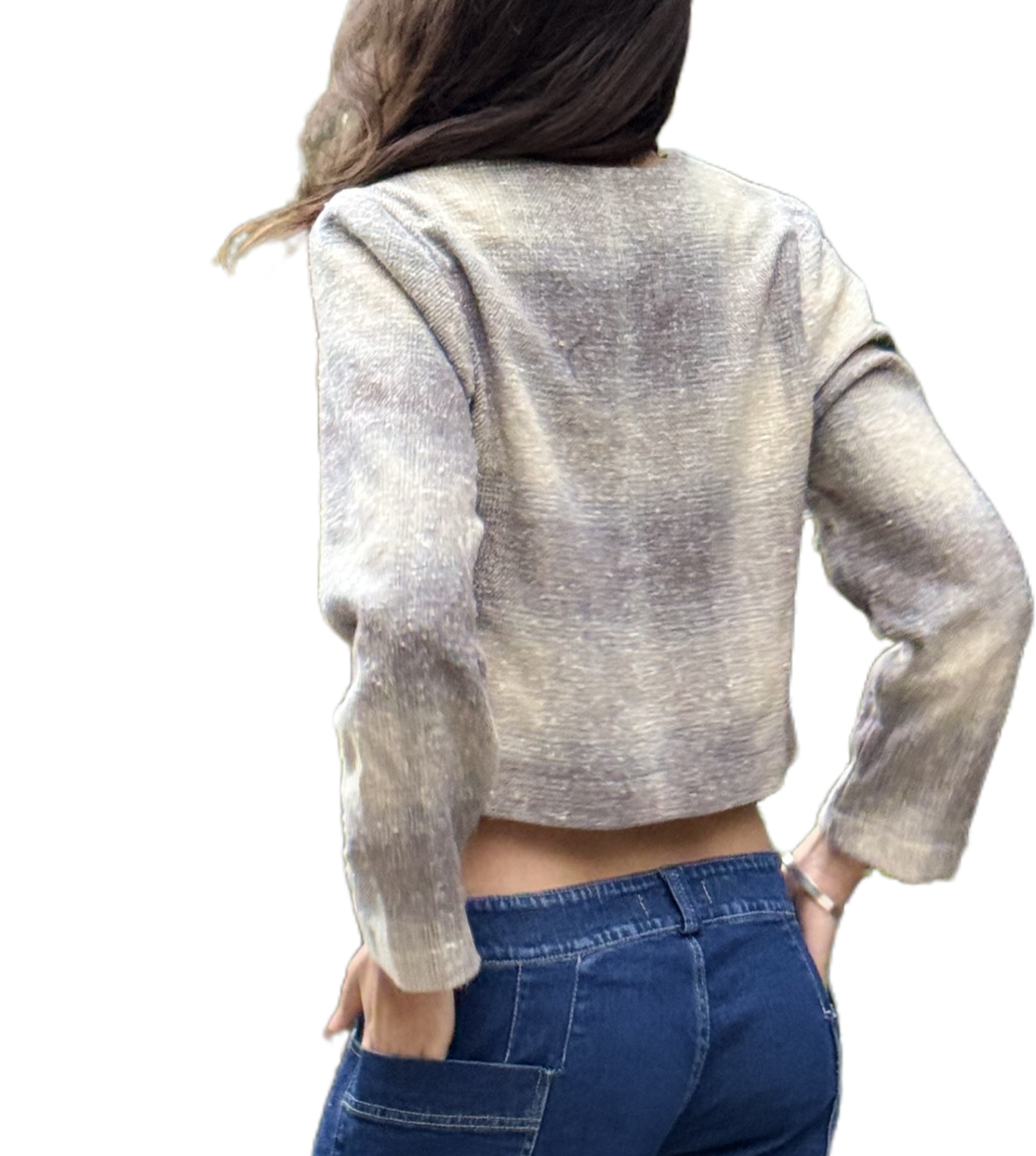 Chaqueta Cuadrillé Gris con Lazos | MQM