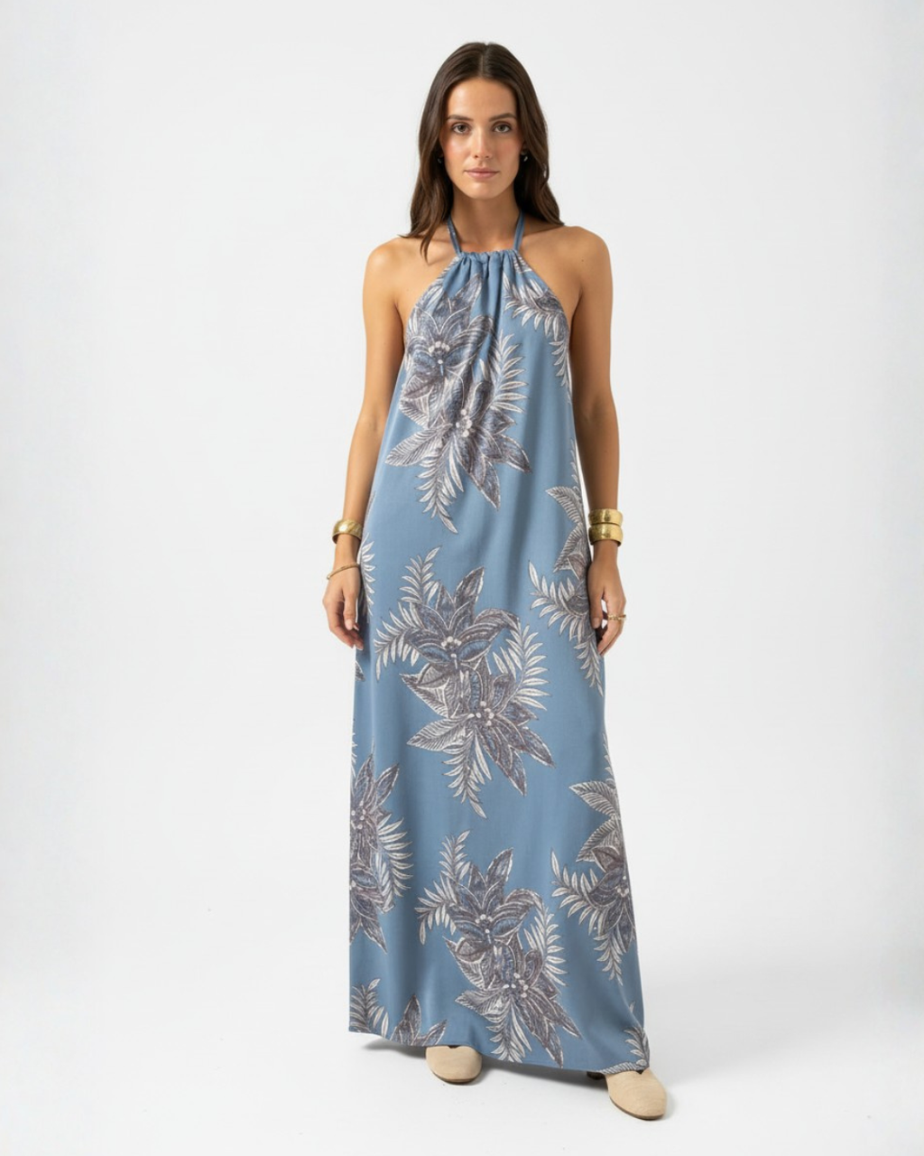 Vestido Halter Azul