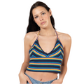 Crop Top Azul Rayado con Tirantes Ajustables | Luli - MQM