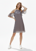 Vestido Dots taupe