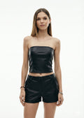 Crop Top Cuero Negro