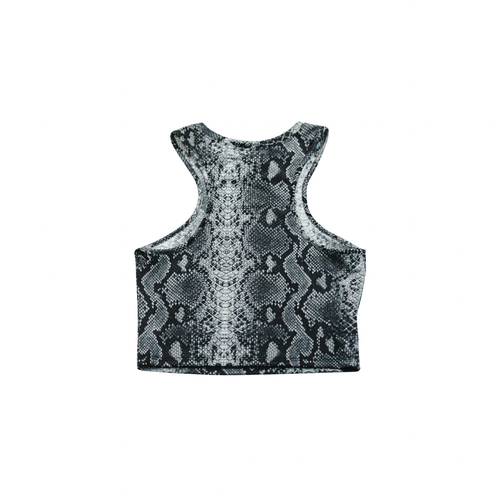 Crop Top Deportivo Ajustado con Cuello Redondo | Serpiente - MQM