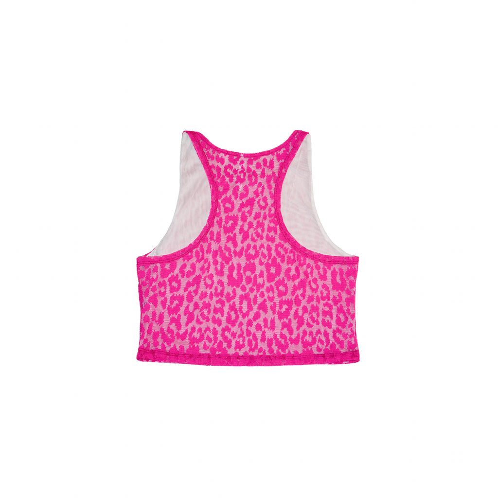 Crop Top Fucsia Animal Print Leopardo de Malla | MQM