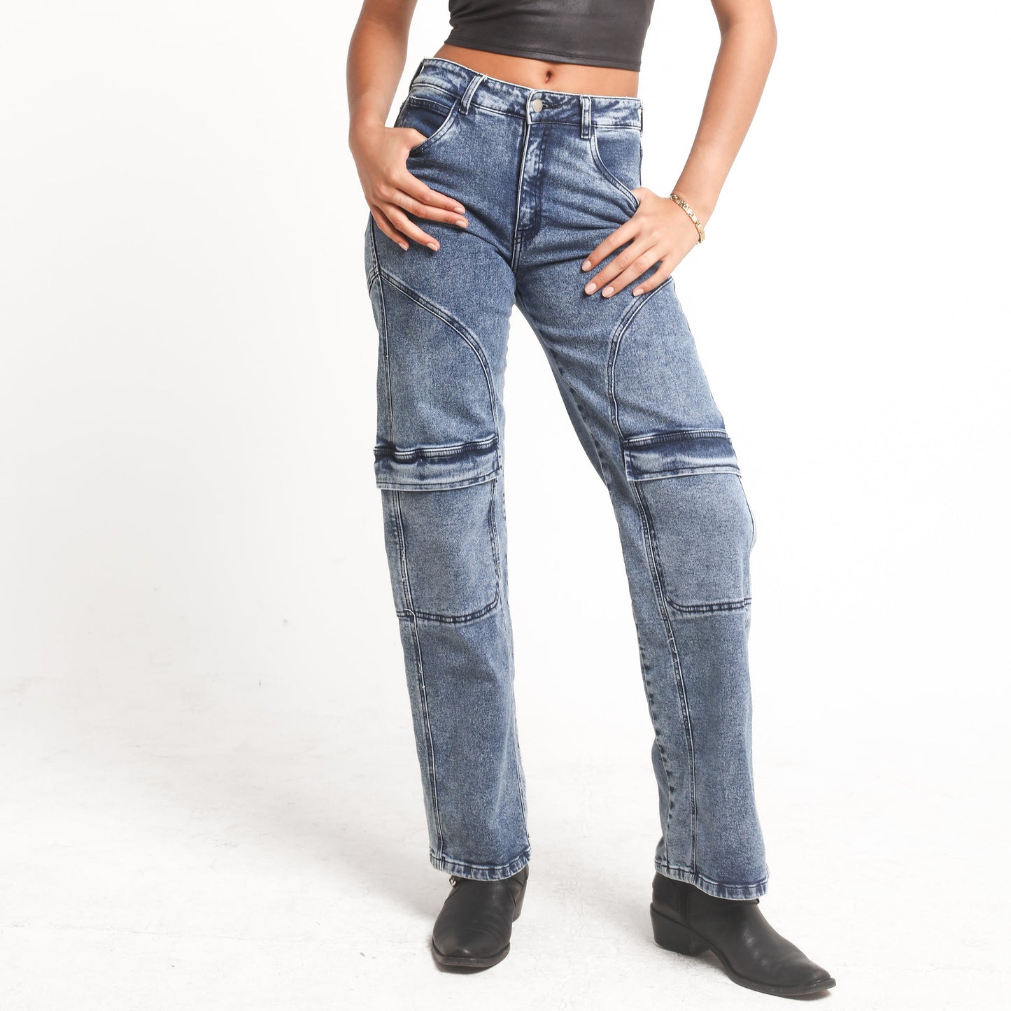 Jeans Carpinteros Azul Wide Leg | Influencers - MQM