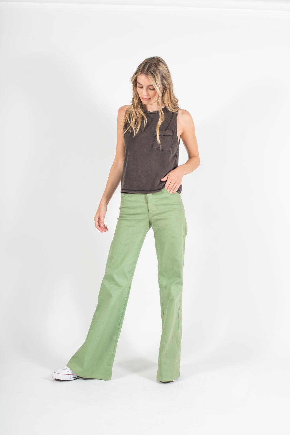 Pantalon Bolsillos Verde Tiza - MQM