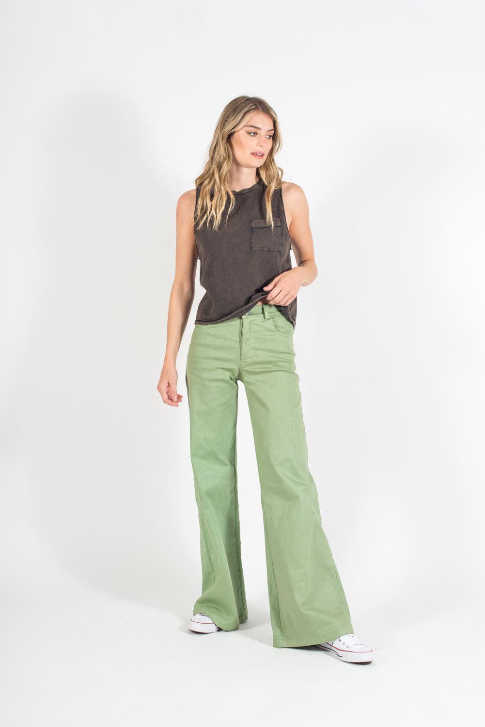 Pantalon Bolsillos Verde Tiza - MQM