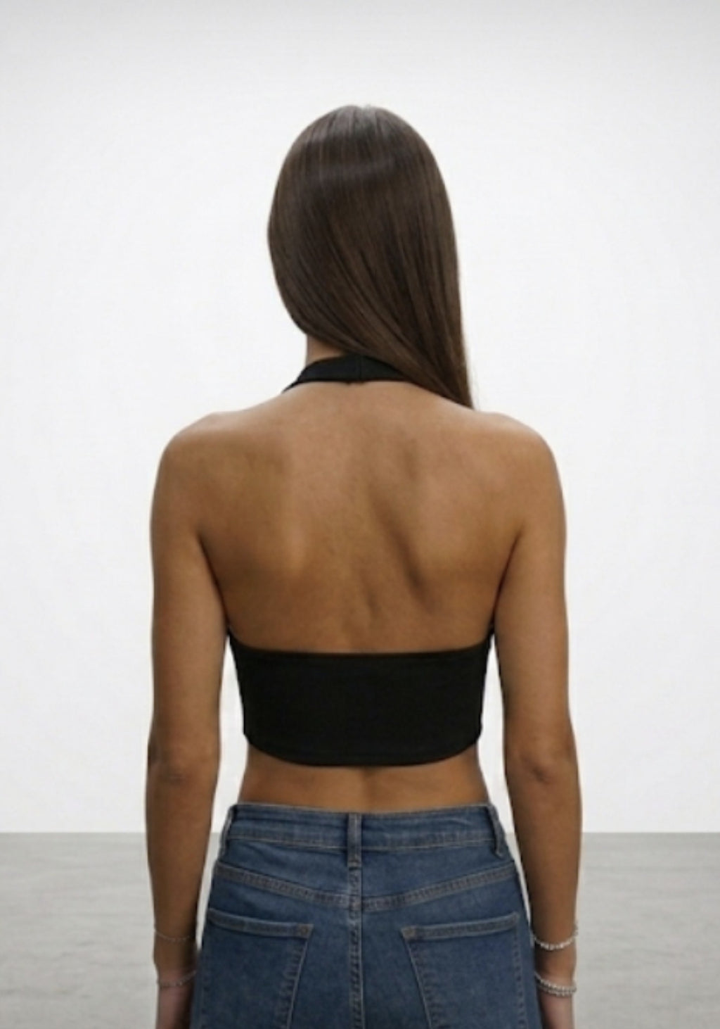 Top Punta Negro - Angela Gamuza Tachas