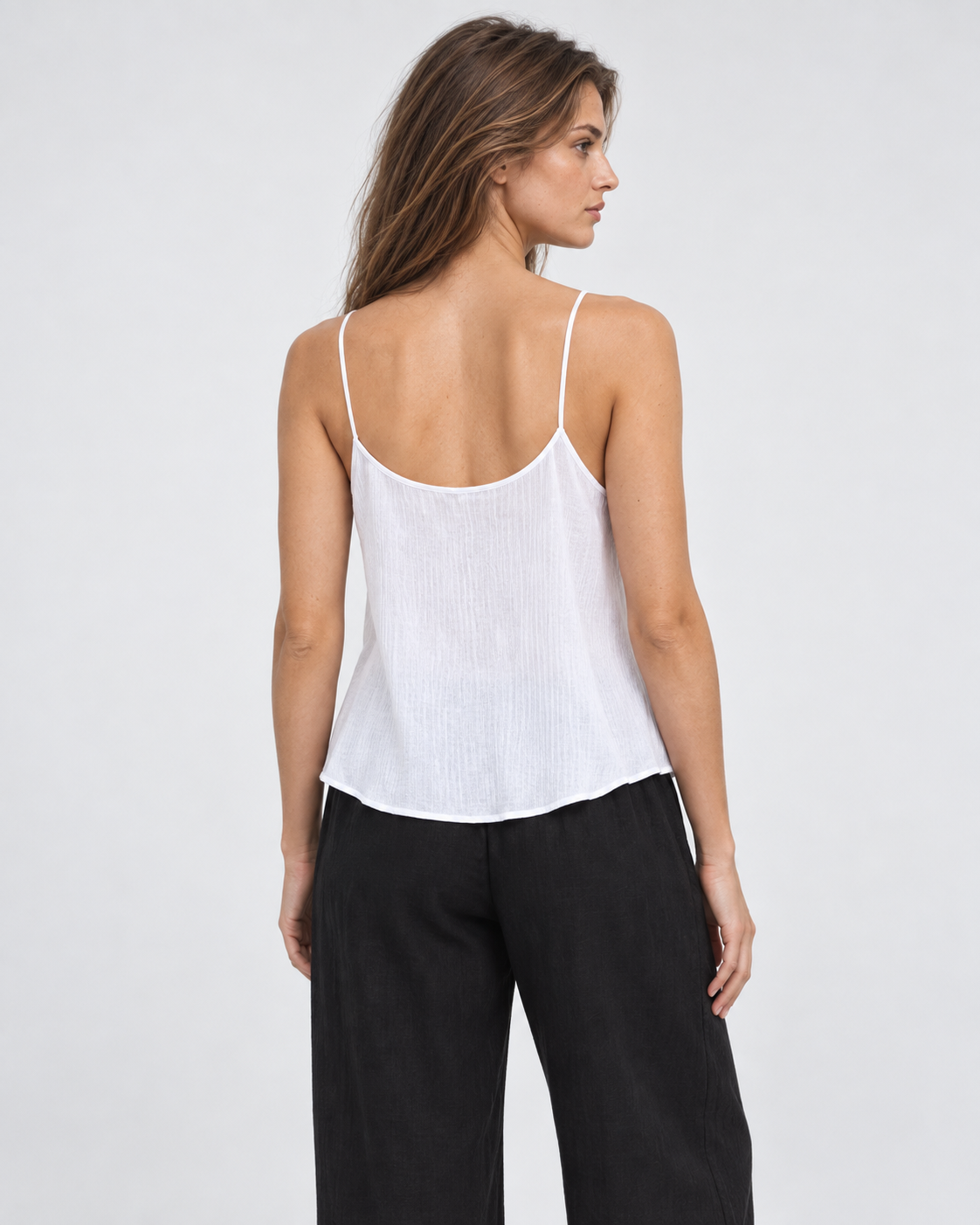 Blusa blanca bambula, espalda