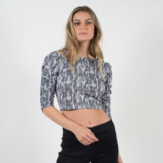 Crop Estampado Encaje S/Espalda - MQM
