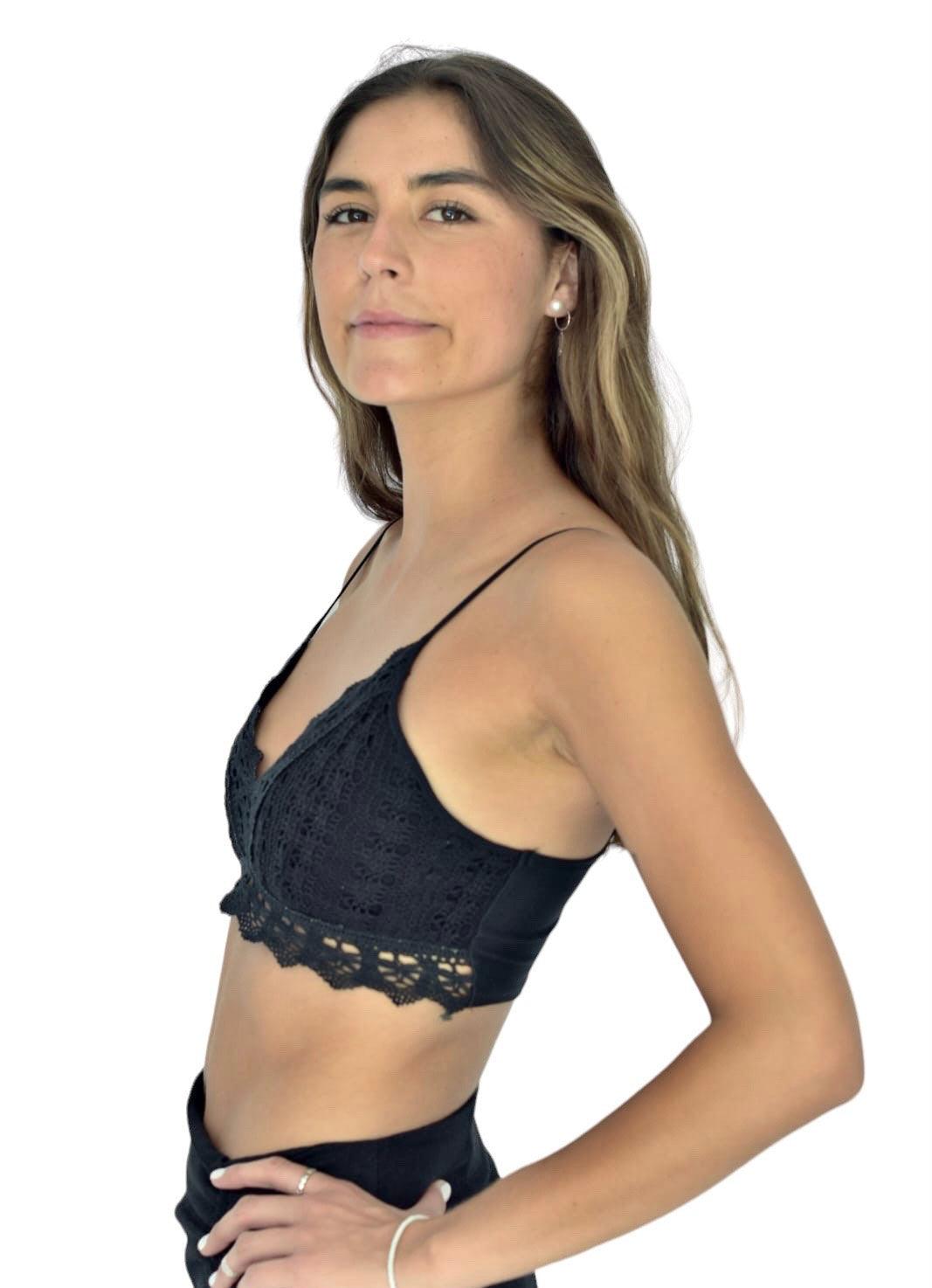 Crop Macramé Negro - MQM