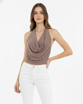 Crop Top Drapeado Taupe