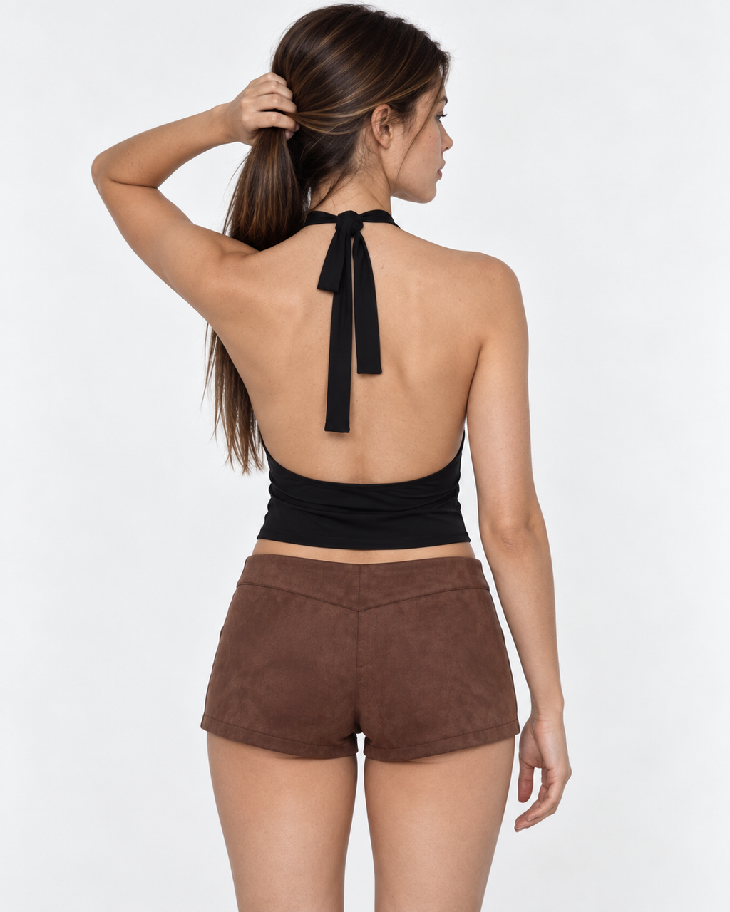 Top negro de lycra Estrella, espalda
