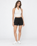 Short de lino negro Amapola