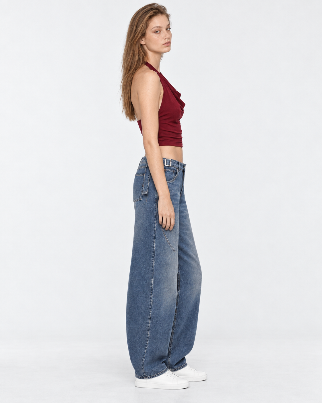 Jeans Balloon azul, perfil