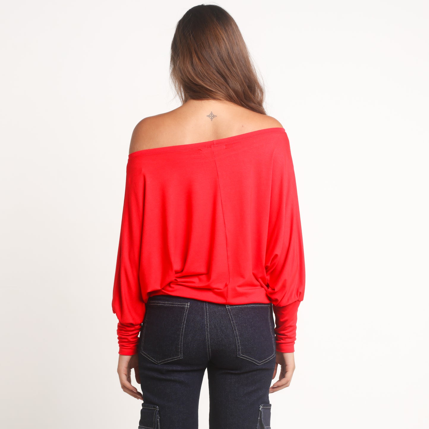 Polera Roja Mujer Manga Larga Off Shoulder | Sandra - MQM