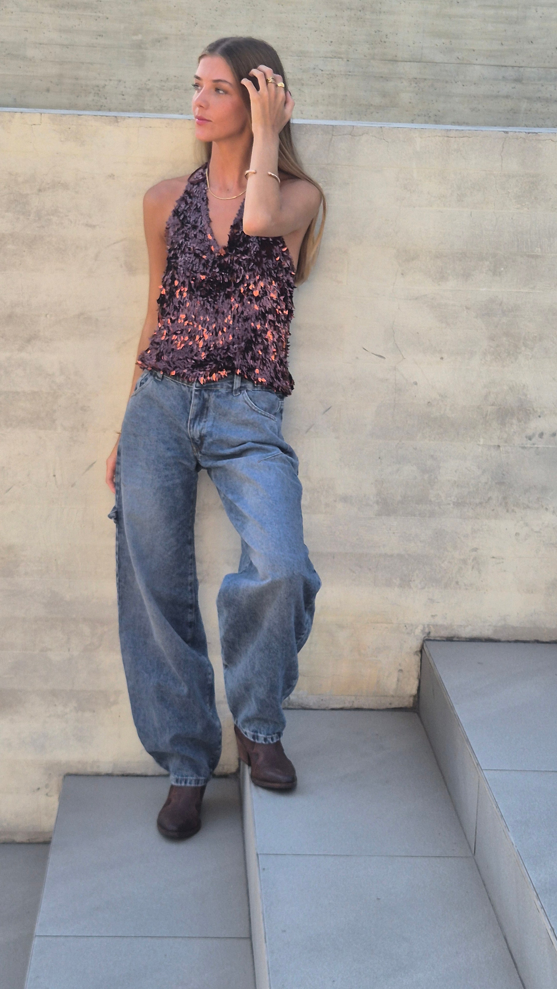 Jeans tiro bajo azul | BALLOON