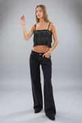Jeans tiro bajo negro | BAIRES