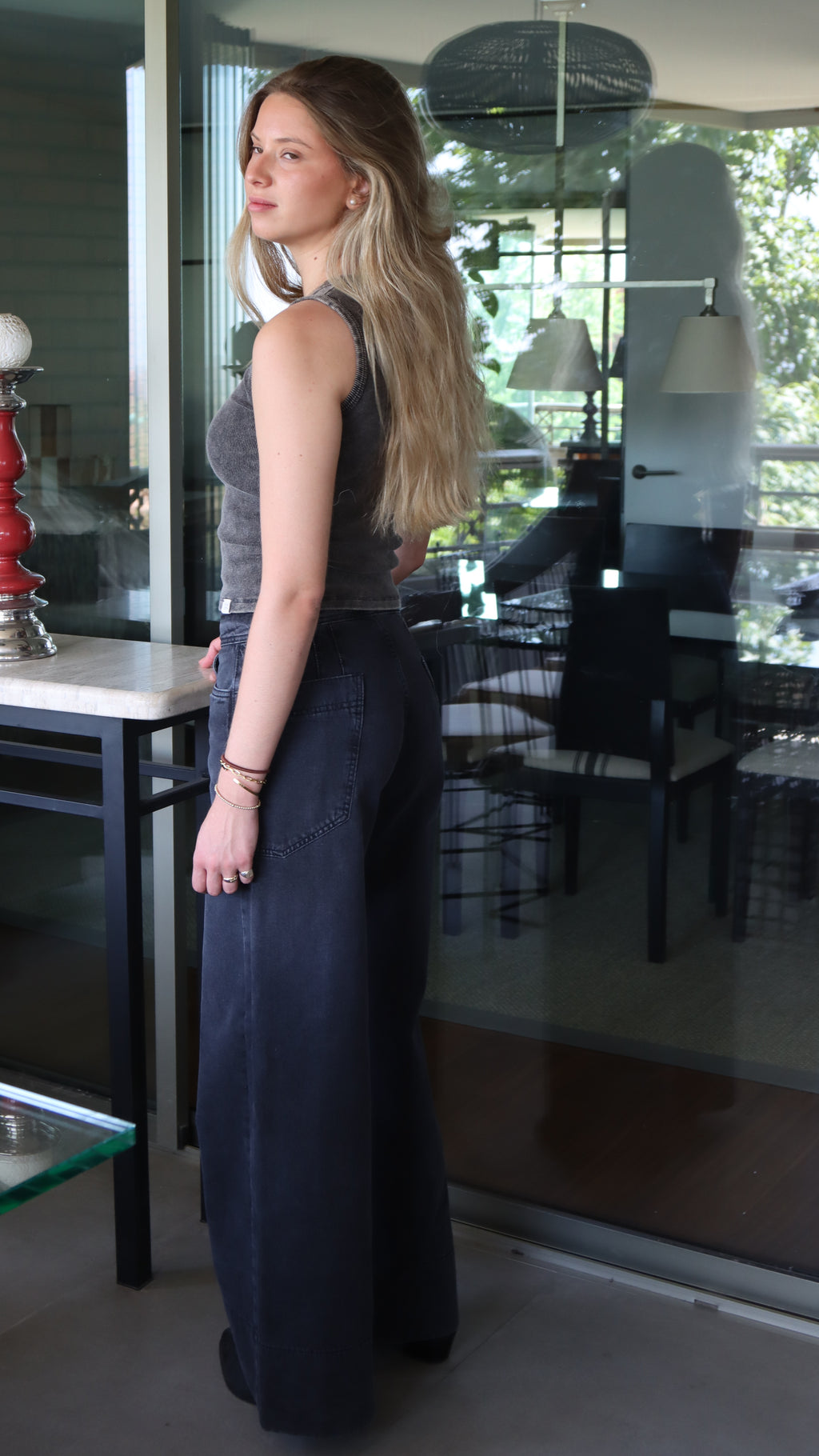 Camiseta gravillada rib marengo