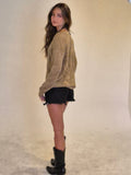 Sweater Mujer Avellana Tejido Calado Tipo Crochet | Henne - MQM