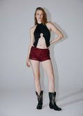 Short Burdeo lentejuelas