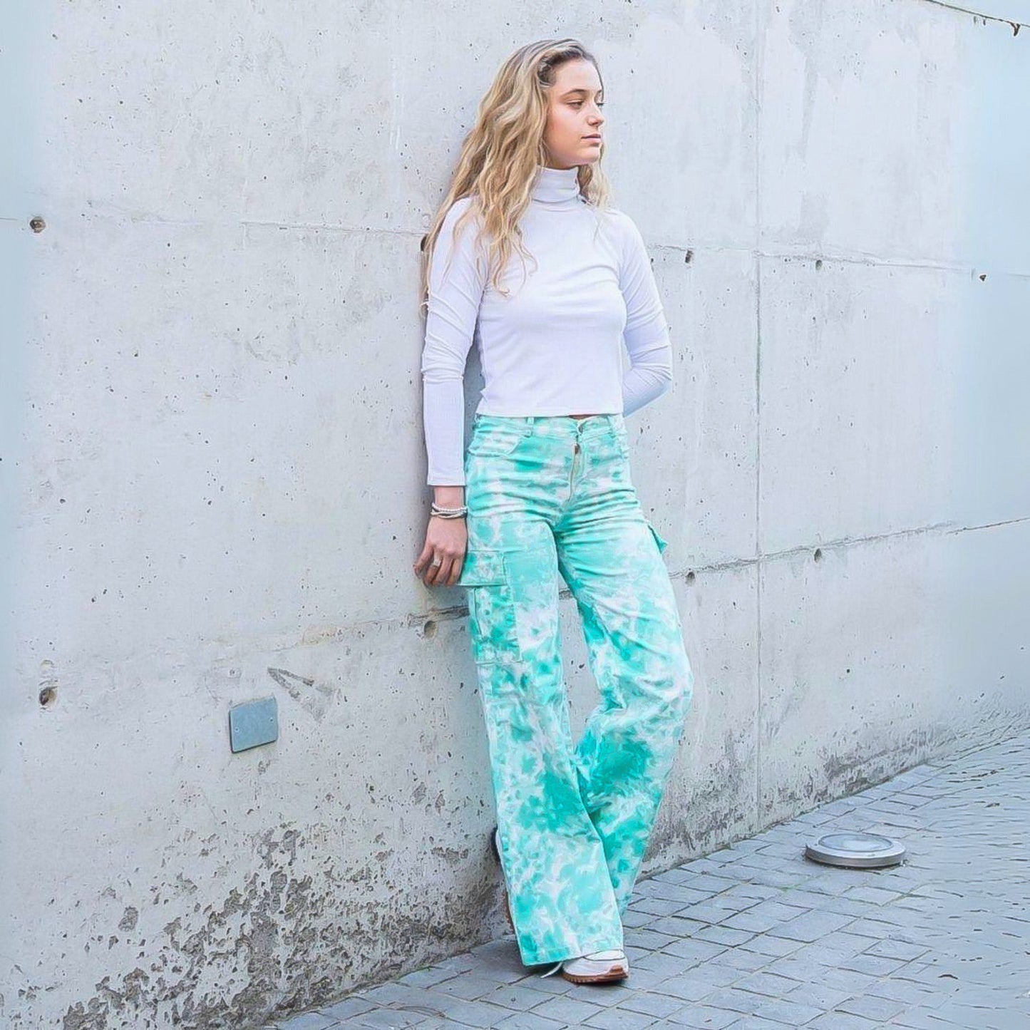 Pantalon Bolsillos Manchas Aqua