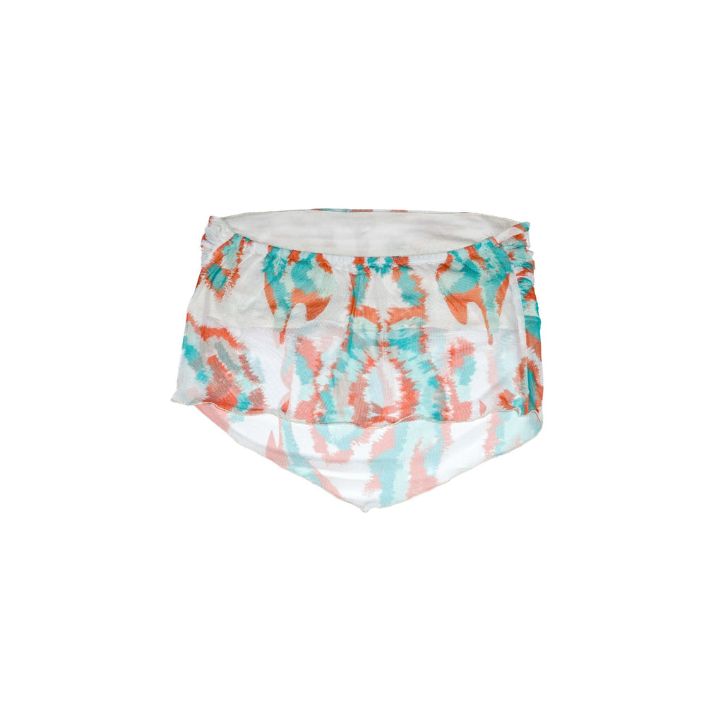 Crop Top Asimétrico con Estampado Verde y Naranjo | Dalia