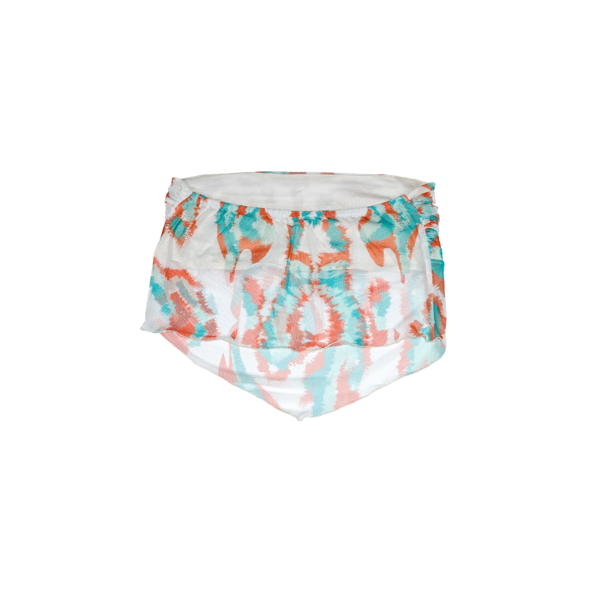 Crop Top Asimétrico con Estampado Verde y Naranjo | Dalia