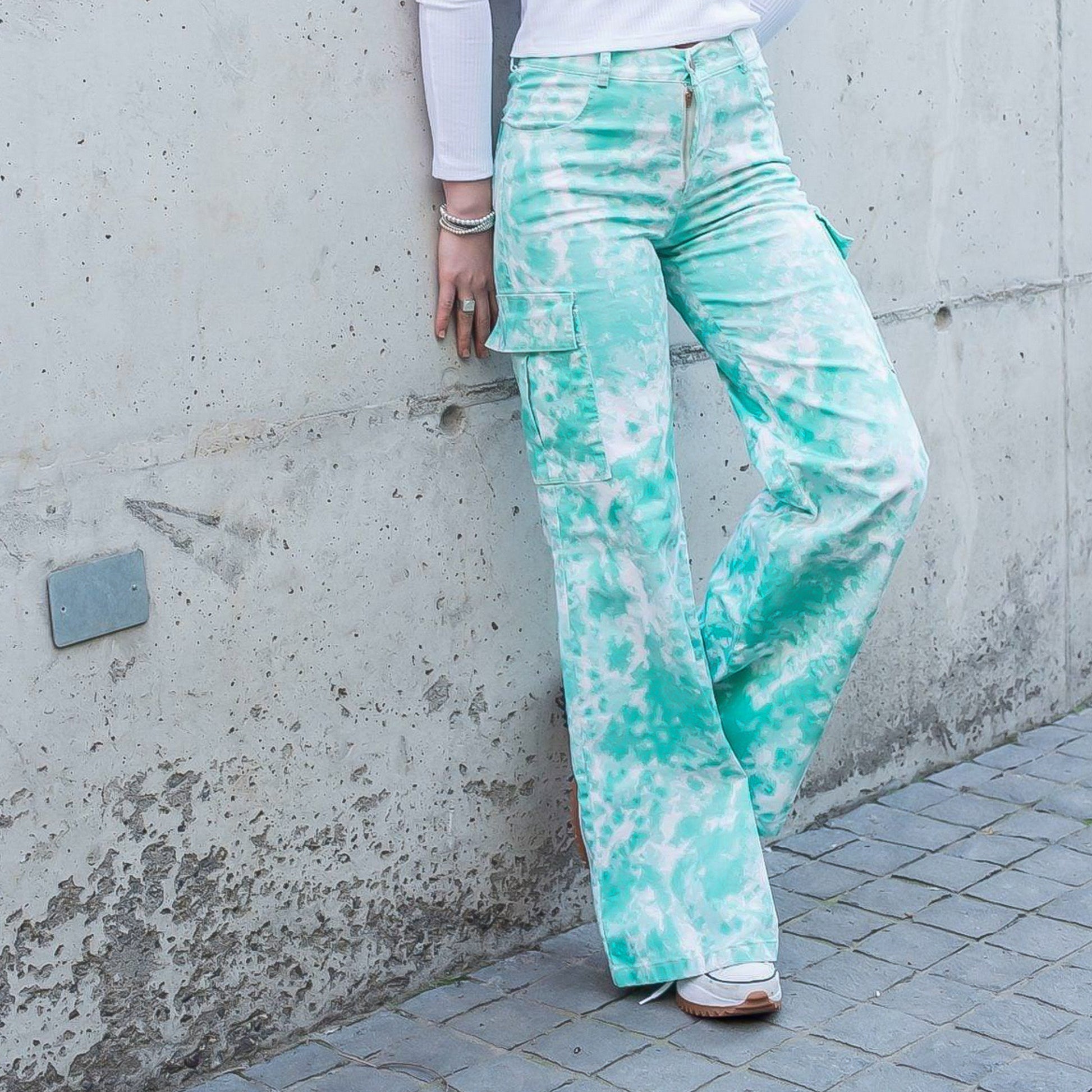 Pantalon Bolsillos Manchas Aqua